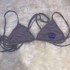 Crisscross tie backless halter top